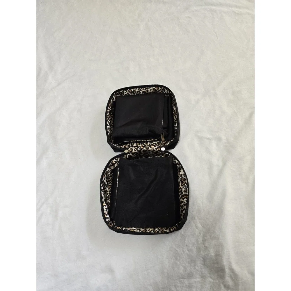 Jewelry Pouch Travel 6 Pockets Zippers Loepard Organizer‎ Handle Slick /0416
